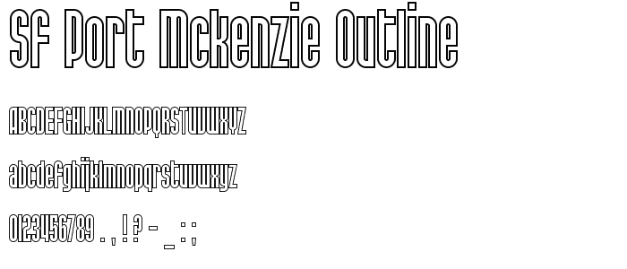 SF Port McKenzie Outline font